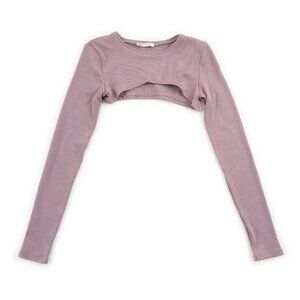 ZARA lavender super cropped ribbed long sleeve crop top sizie M
